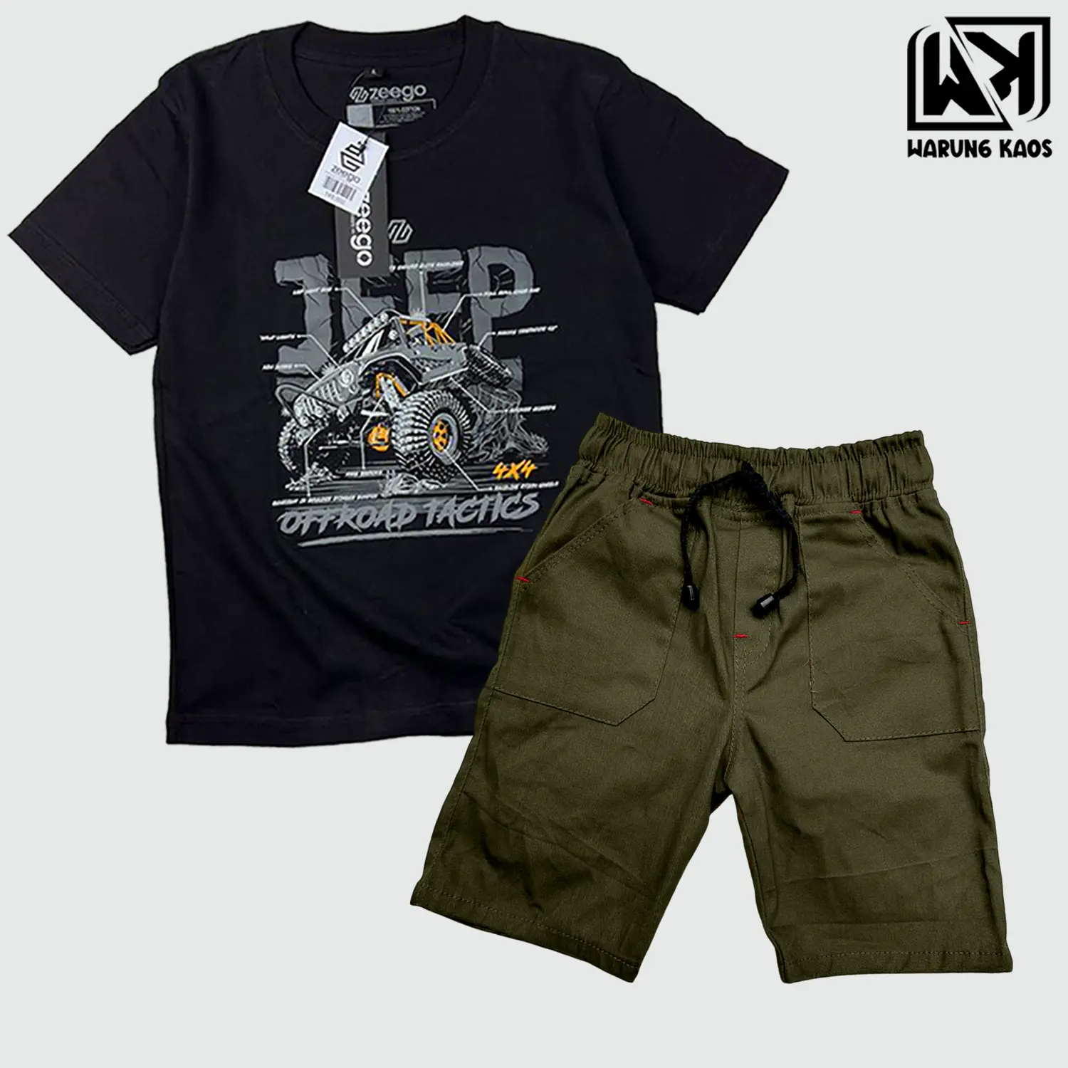 Setelan baju anak laki laki 6–12 tahun trendy Motif Celana Fashion
