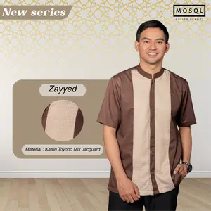 [Best Seller] Mosqu Zayed Baju Koko Pria Dewasa Modern Lengan Pendek Motif Tenun Size S-4XL