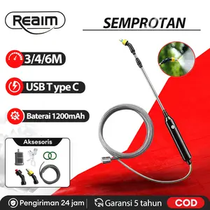 REAIM Semprotan Sprayer Tanaman Alat Semprot Tanaman Semprotan Kebun Sprayer Baterai Nozel Semprot Air USB Type C 3 / 4 / 6M 1200mAh