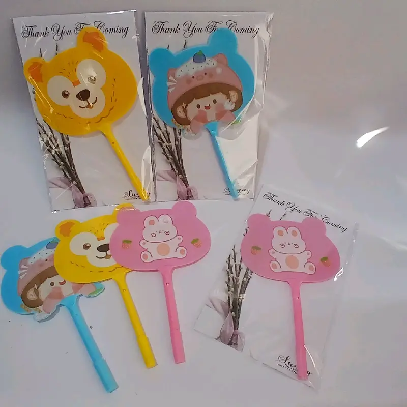 Kipas Karakter 2in1 Souvenir Unik - Kipas Tangan dan Pulpen 2