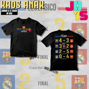 t-shirt baju ANAK kaos barcelona KING OF CLASICO kaos barcelona vs real madrid