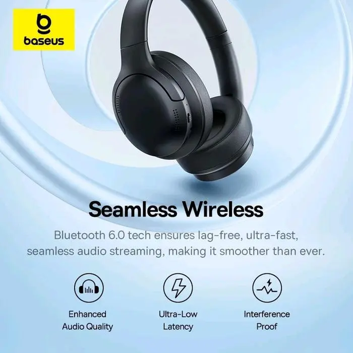 HEADSET BASEUS BASS BH1 LITE HEADPHONE WIRELESS BLUETOOTH 6.0 DUAL MODE SUPER BASS SOUND ENC