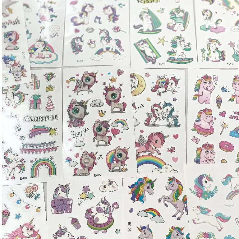 Sticker tato anak tato temporer stiker tato lucu unicorn 3