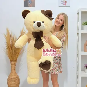 Boneka Teddy Bear Topi Pita JUMBO 90cm Bahan Import Kualitas PREMIUM Plastik Dolls