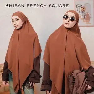 RIFANYHIJAB Khiban French Square Syari Jumbo Khimar Bandana 135x135 cm