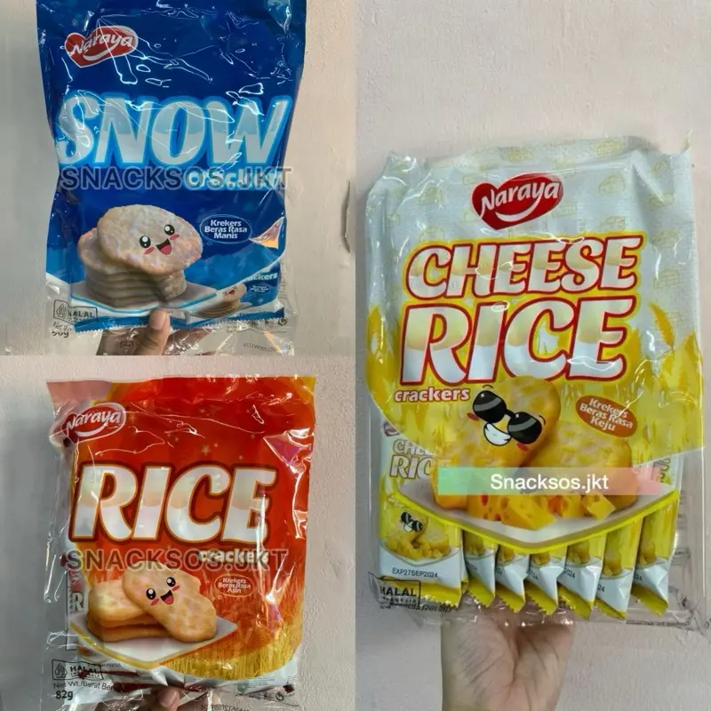 NARAYA RICHY RICE CRACKERS / RICHY SNOW CRACKERS / CHEESE CRACKERS