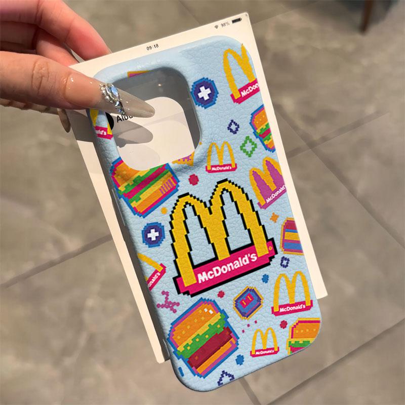 Vỏ Điện Thoại Có Họa Tiết Hình Hamburger Pixel Ngộ Nghĩnh, Chất Liệu Da, Chống Rơi, Phù Hợp Với IPhone 17, 16, 15, 14, 13, 12, 11, Pro, Pro Max, Plus, 7, Xr, Xs Max, X.