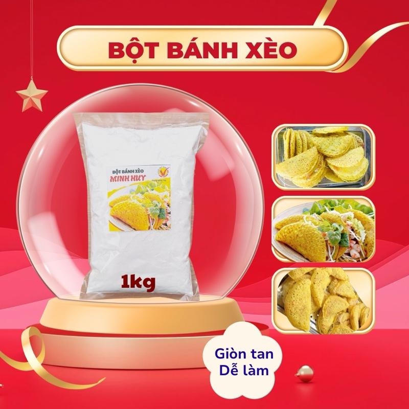  Bột bánh xèo Minh Huy gói 1kg - bột bánh xèo pha sẵn - tiện lợi giòn tan không ngấm dầu  chỉ cần pha với nước lọc có hướng dẫn chi tiết  thêm 10 lá cuốn bánh xèo  