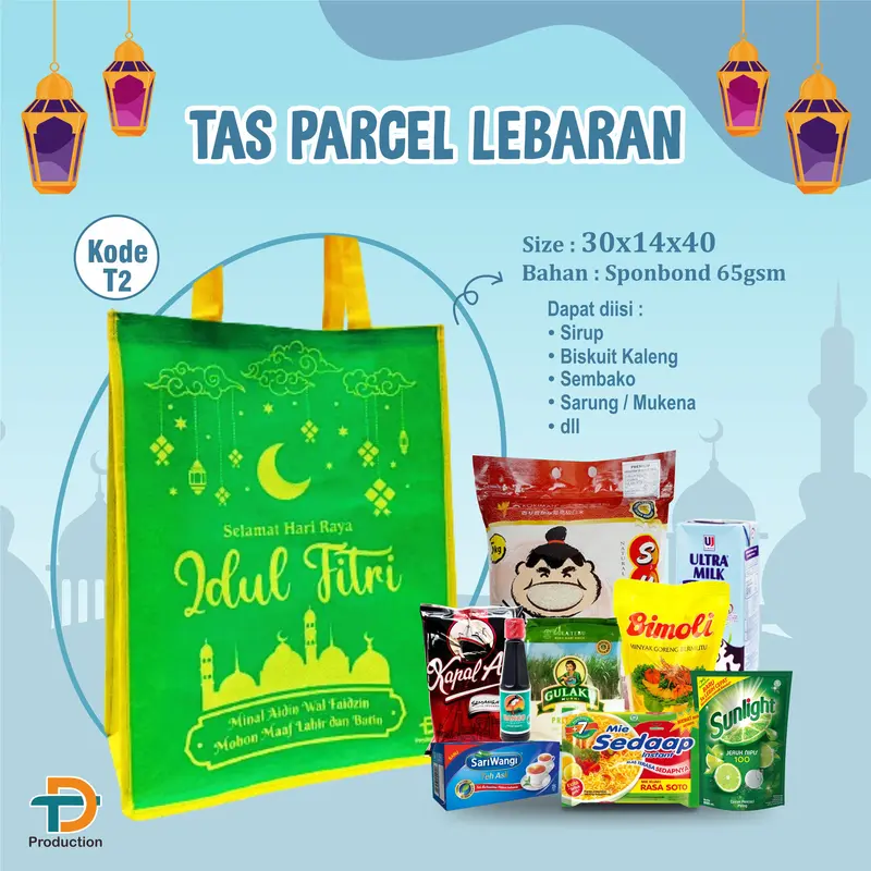 (isi 12pcs) Tas Parcel Lebaran Goodie Bag Idul Fitri Premium 2025 keranjang 2