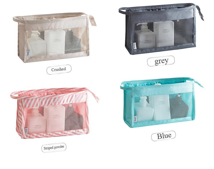Product Introduction of The new Korean version of the travel cosmetic bag, the large-capacity mesh toiletry bag, the convenient and simple portable storage bag, the men's and women's models 9