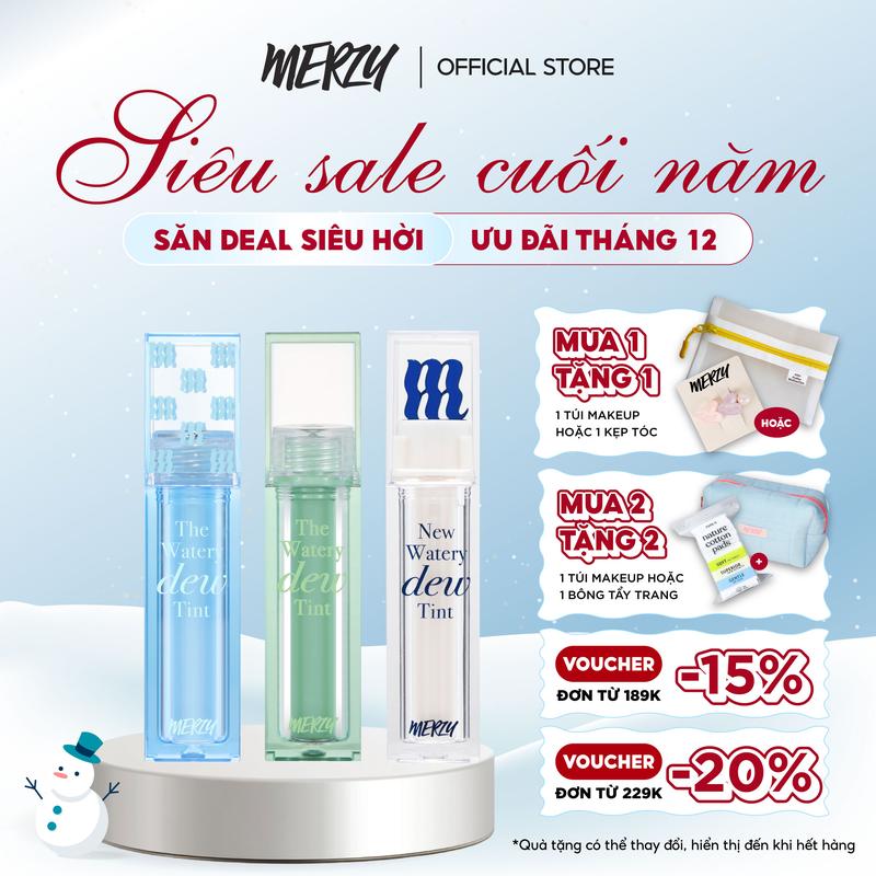 LIVE Son Tint Bóng Dạng Thạch Trang Điểm Hàn Quốc Merzy New Watery Dew Tint 4g