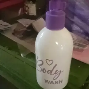 Botol Sabun Cair 250ml OVAL TRANSPARAN DAN PUTIH UNGU LOVE