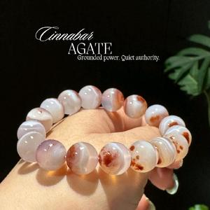 Vòng tay đá Cinnabar Agate- Mã não chu sa