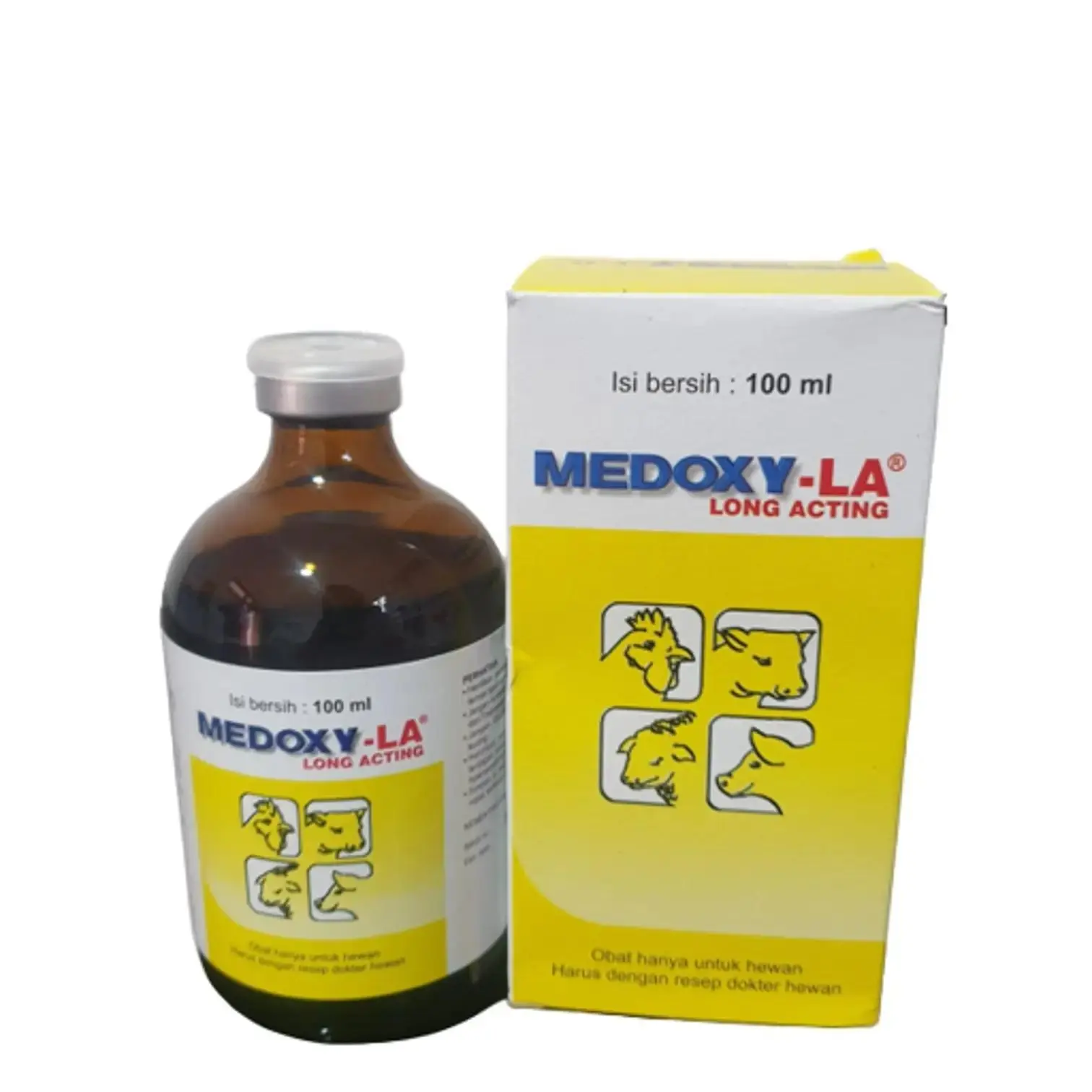 [ANTIBIOTIK INJECT] MEDOXY LA 100 ML MEDION UNTUK AYAM, BABI, DOMBA DAN SAPI