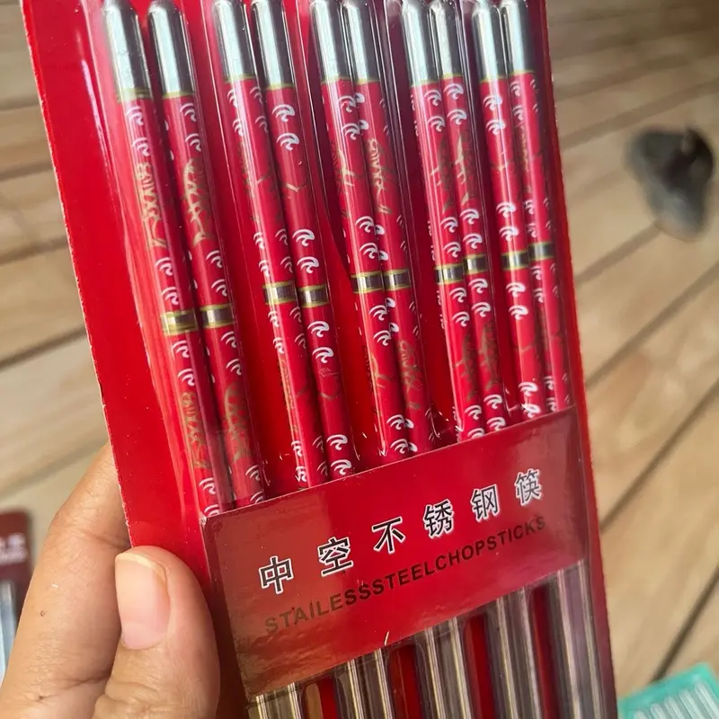 Sumpit Stainless motif Tipe CS SS M  pak isi 5 pasang*  Sumpit Stainless Polos  Tipe CS SS 2