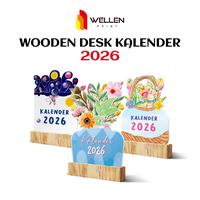 Gambar WELLEN PRINT - Cetak Wooden Desk Calendar Aesthetic / Print Kalender Meja Tatakan Kayu Ukuran A6 Unik / Custom Mini Kalendar Duduk Estetik FREE Kayu Penyangga - WDK 01, Art Carton dari WELLEN PRINT OFFICIAL Kota Administrasi Jakarta Selatan 1 Tokopedia