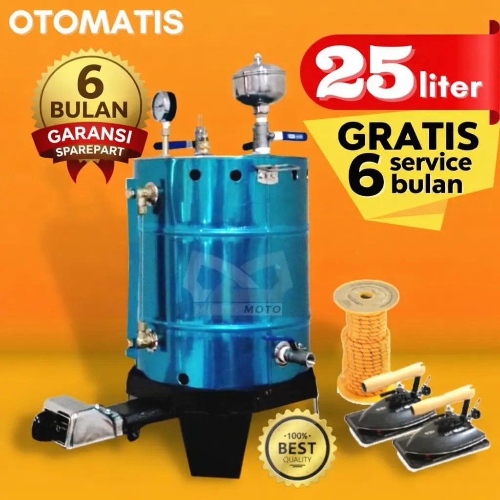 Setrika Uap Laundry Konveksi OTOMATIS MISTERMOTO 25 liter 2 Setrika