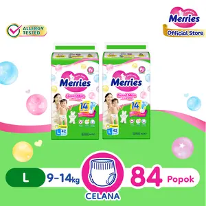 Merries Good Skin L42 Twinpack / 2 Ball - Popok Bayi Celana (9-14)kg / Baby Pants Diaper