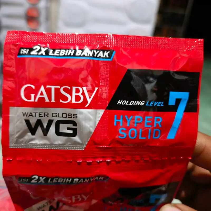 GATSBY Water Gloss Merah Renceng - Per Renceng isi 48 sachet Netto 5g×2 Perawatan Pomade 5
