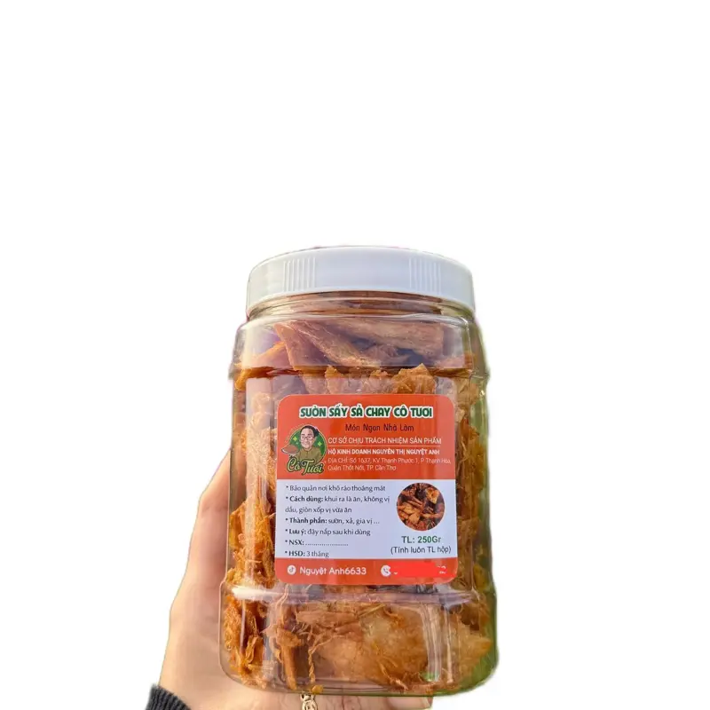 [ Nguyệt Anh ] Sườn Sấy Sả Chay 1 Hộp 250Gram Cả Trọng Lựong Hộp Food