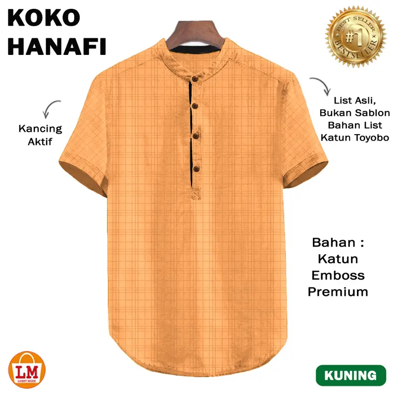TERMURAH TERLARIS KOKO KURTA HANAFI LENGAN PENDEK Ukuran M L XL XXL TERBARU LMS 26432 26434 6
