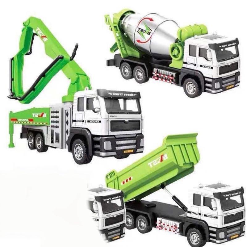 Xe chạy đà đầu hợp kim / xe đổ bê tông /xe trộn bê tông / xe tải ( không âm thanh ,không đèn led)