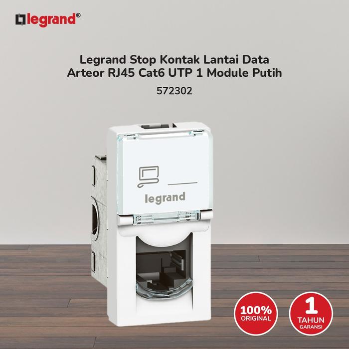 Gambar Legrand Stop Kontak Lantai Data Arteor RJ45 Cat6 UTP 1 Module Putih - 572302 dari LegrandPowerSolution.id Kota Administrasi Jakarta Barat Tokopedia