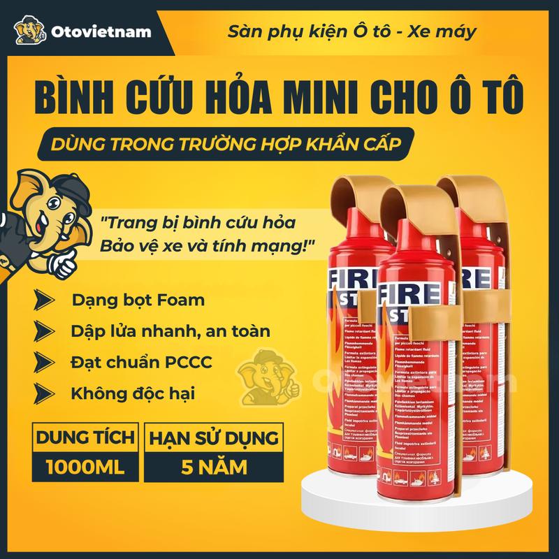 Bình Cứu Hoả Mini 1000ML, Dập Lửa Khẩn Cấp Trong Ô Tô, Văn Phòng - Bình Xịt An Toàn Đa Năng