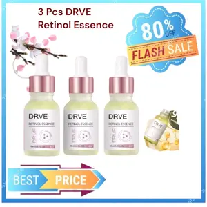 Drve 3PCS Retinol essence anti penuaan, anti kerutan, mengandung Niacenamide 10% untuk mencerahkan kulit wajah glowing Aging Memudarkan viral niacinamide