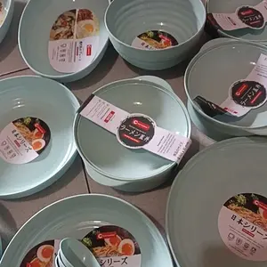 Set paket Ramen jepang hitam piring makan gelas dan mangkuk Kitchenware Plastik pp 5 Food Grade