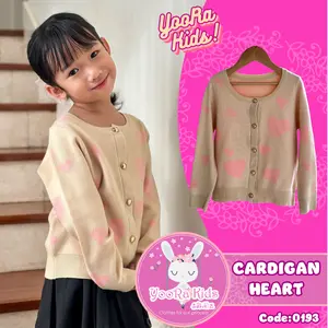 Yoorakids Cardigan Heart Baju Anak Perempuan Premium Kualitas Rajut modis Kardigan