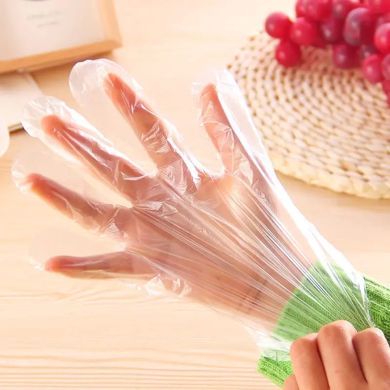 (RDM) 100 PCS Sarung Tangan Plastik Bening Disposable Gloves Food Hand 1