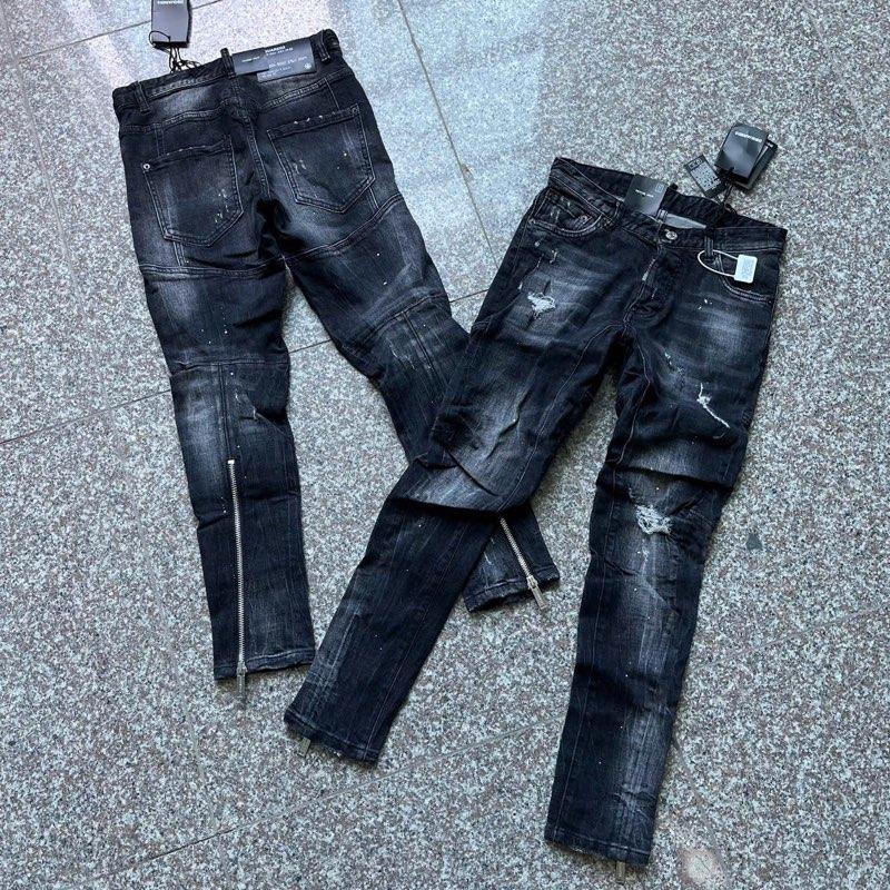 Quần jean nam DS, Q xám đen khoá hở chân hàng Quảng Châu 8007