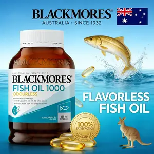 Blackmores Odourless Fish Oil 400 Kapsul Minyak ikan tanpa bau Omega3 1000mg Kesehatan jantung dan otak [Exp2028]
