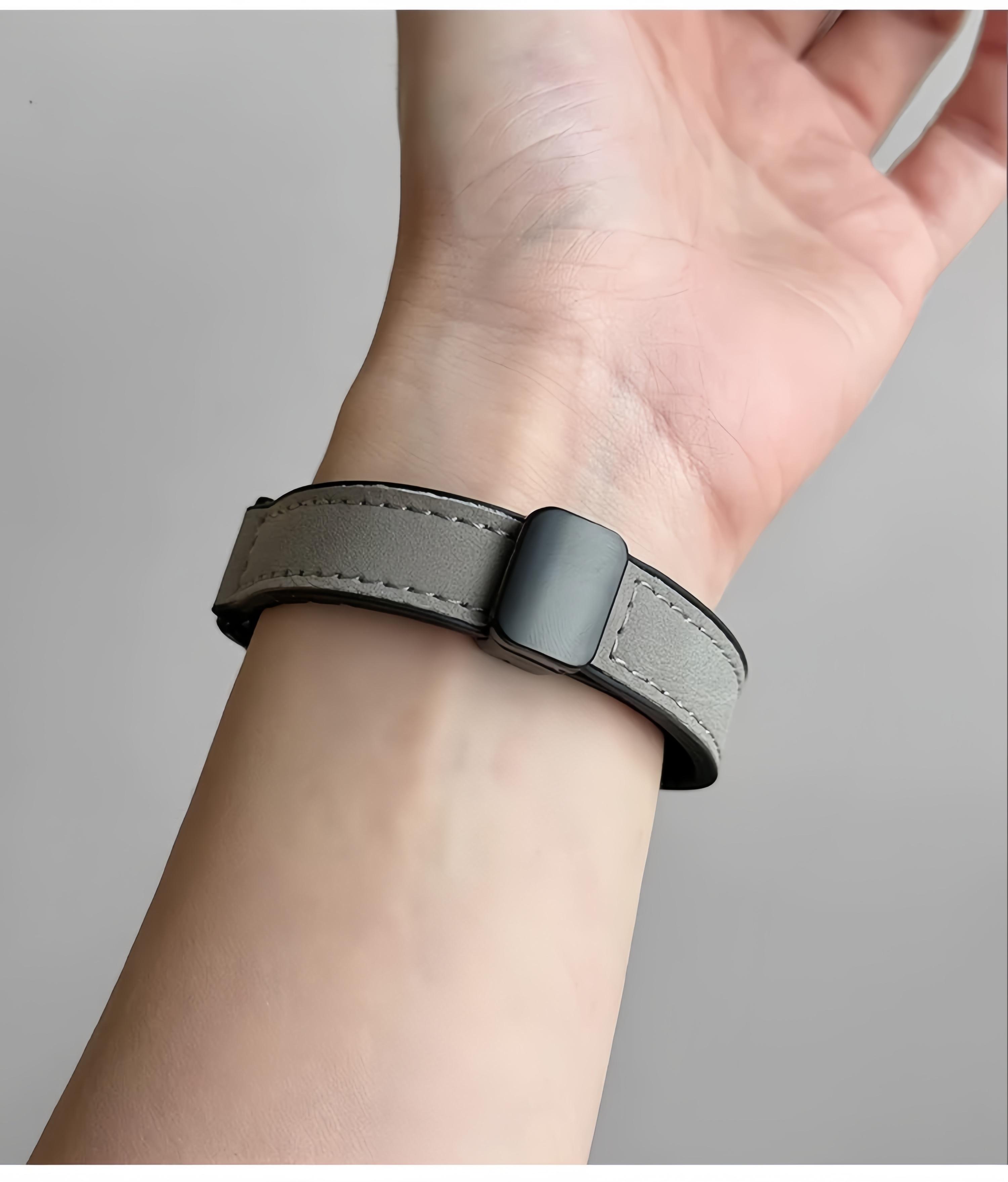 （Tidak termasuk jam）Strap untuk For Xiaomi Smart Band 8/9/10 for Miband 10/9/8 Tali Jam Tangan Kulit dengan Magnet, Anti Air, Fashionable, Berbagai Warna, Cocok untuk Olahraga dan Bisnis