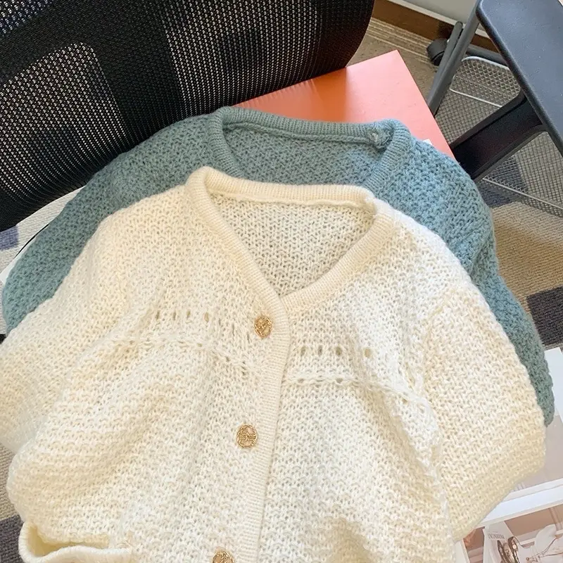 Cardigan Rajut Polos Kancing Emas 1359 Wanita - Knitwear Outer Kardigan Atasan 6