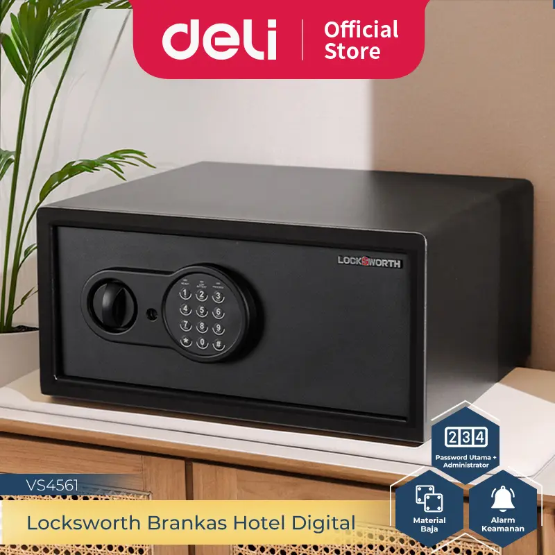 Locksworth Brankas Hotel Digital / Password Digital Safebox / Alarm Hotel Safebox VS4561