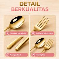 Gambar 5Pcs Sendok Garpu Korea Stainless Steel Premium Anti Karat & Serbaguna - Garpu Silver (5PCS) dari YILIN OFFICE STORE Kab. Tangerang 4 Tokopedia