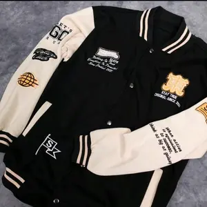 Jaket Varsity/Varsity Jacket Baseball Full Bordir Aplikasi Premium Unisex Pria Wanita Casual TOP Kancing Keren Panjang