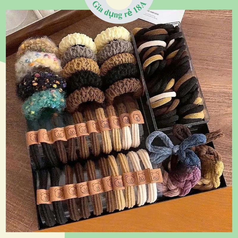  Set 136 Dây Thun Buộc Tóc Nhiều Mẫu Kiểu Dáng Hàn Quốc Xinh Xắn Tiện Dụng Dây Chun Cột Tóc Đuôi Ngựa Nhiều Kiểu Hàn Quốc Chất Liệu Co Giãn Tốt Không Gây Đau 