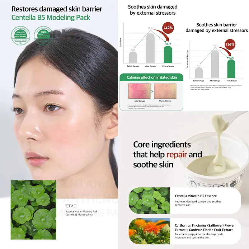 【BPOM】TTAT Masker Wajah Centella Panthenol Modeling Pack 25g untuk Perawatan Wajah - Facial Extract Aging 1