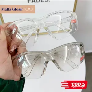 Kacamata Hitam Pelindungan Angin Korea Vintage Retro Fashion Wanita Dan Pria Frame Lensa Plastik Eyewear