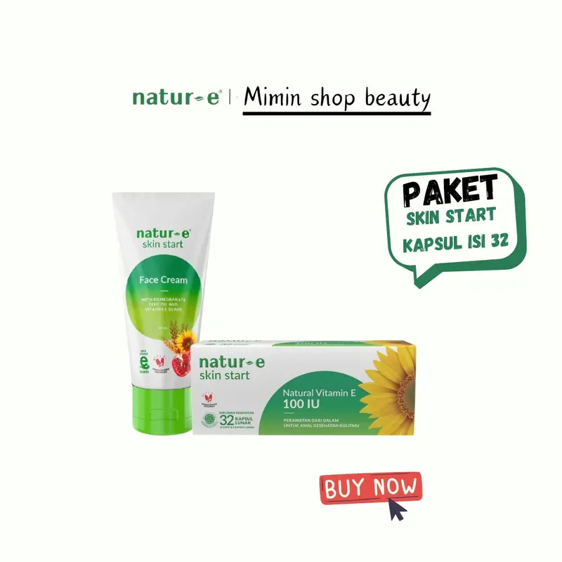 NATUR-E PAKET SKIN START Moisturizer + Soft capsul (untuk kulit berminyak, jerawat & beruntusan) 1
