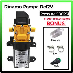 Mesin pompa Dc 12V 4.0 Lpm 100Psi / Dinamo pompa steam / Dinamo Pompa Sprayer