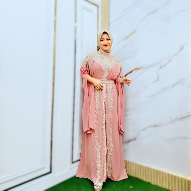 Product Introduction of Kaftan Meera Abaya Viral Terlaris Set Inner Gamis Dress Wanita  Muslim Lebaran 9