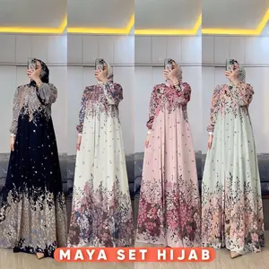 Gamis maya set hijab - rayon