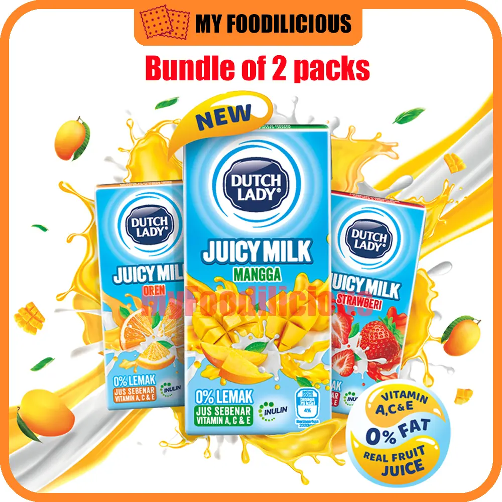 Dutch Lady Juice Milk Orange/ Strawberry /Mango 200ml x 4s