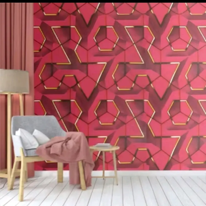 Promo Harga Peket 5 Roll Wallpaper Sticker Dinding Geometris 3D Kristal Dekorasi Dinding Ruang Karaoke Kafe Ruang Live Studio Kertas Pvc 4