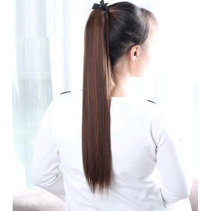 Ponytail Lurus Panjang Extension Hair clip Halus Tebal 45cm, 55, 65cm 5