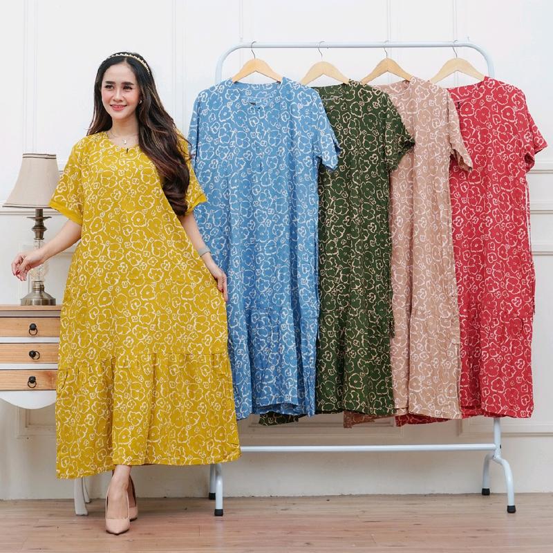 Nyonya Batik Daster Phika Rimpel Murah Sleting Busui Friendly Wanita 3